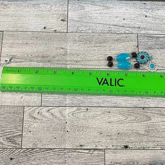 AVON Vintage VTG Signed SAQ Silver Tone Southwest Style Necklace 16-19” - Picture 9 of 10